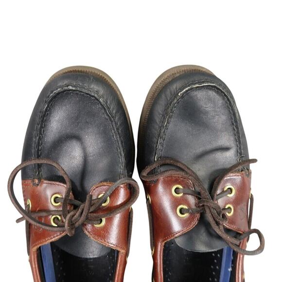 Sperry Boat Shoe Mens 8 Moc Loafer 2 Eye Leather Black Brown Classic Preppy Wide main image 13
